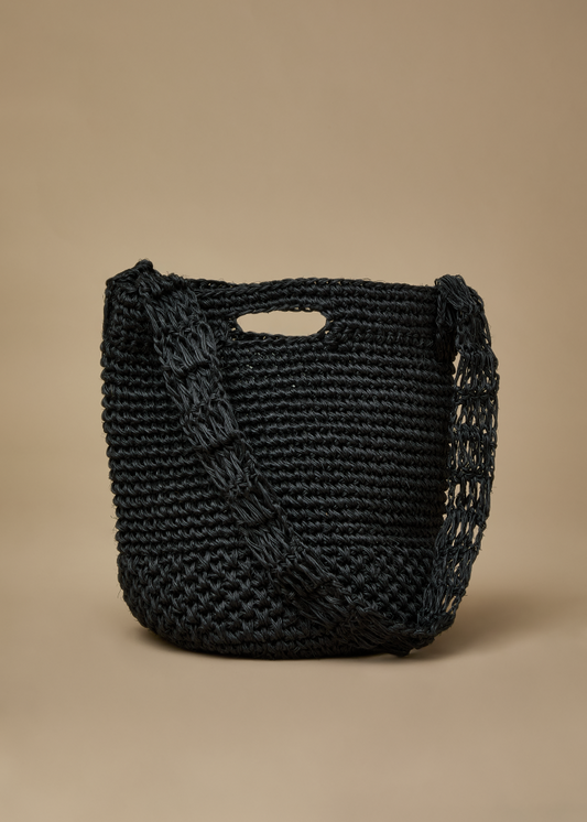 Mini Fique Crossbody Handbag Solid Black