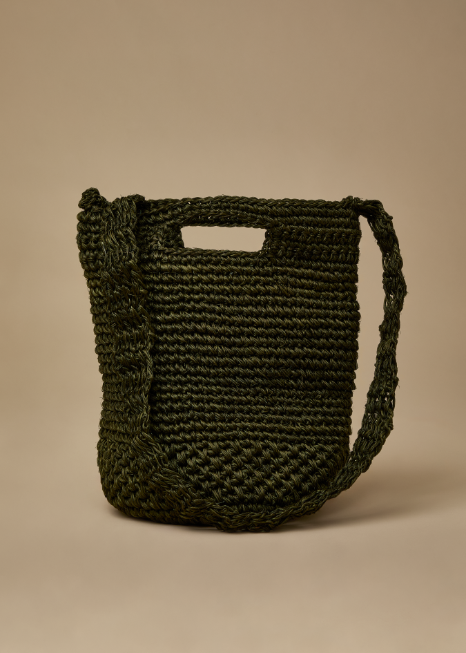 Mini Fique Crossbody Handbag Solid - Khaki