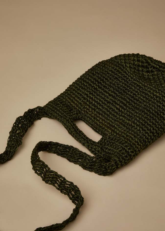 Mini Fique Crossbody Handbag Solid - Khaki