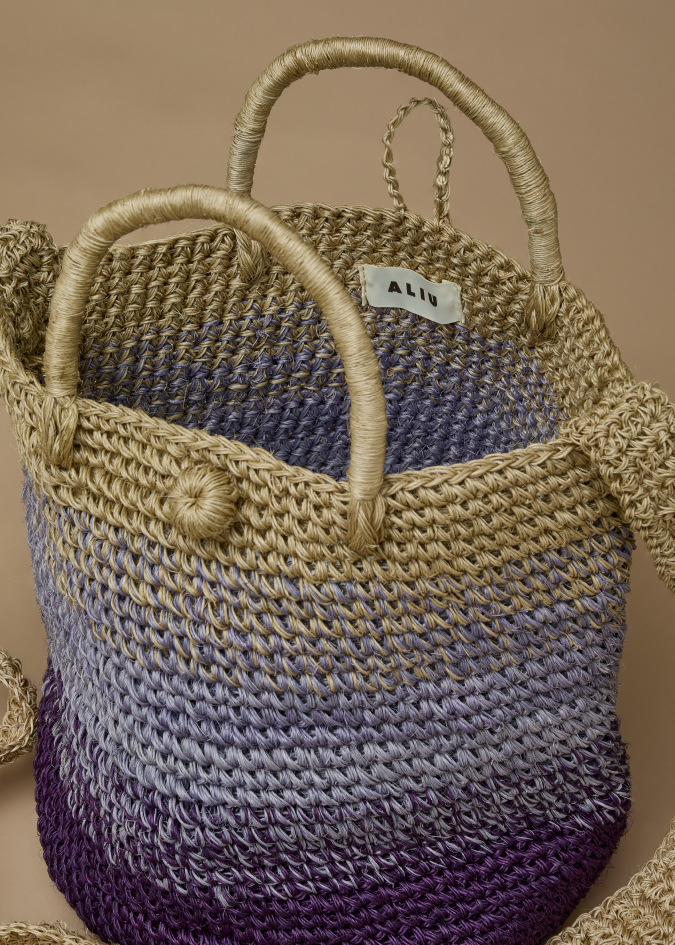 Basket Fique Crossbody Degradé - Lila