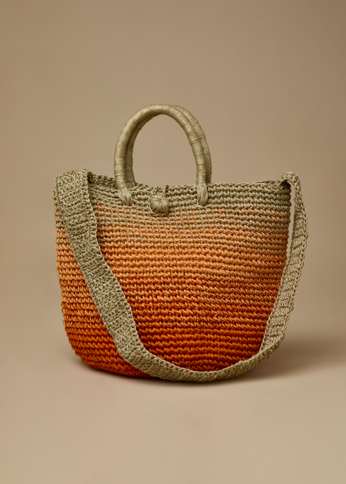 Basket Fique Crossbody Degradé - Sunset