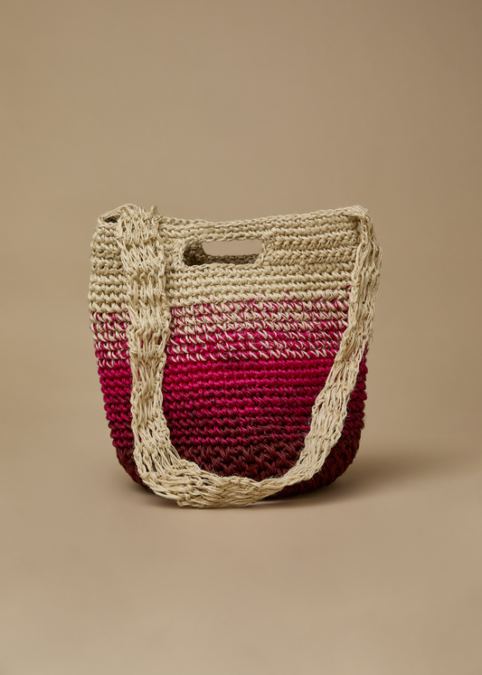 Mini Fique Crossbody Handbag Degradé - Fucsia