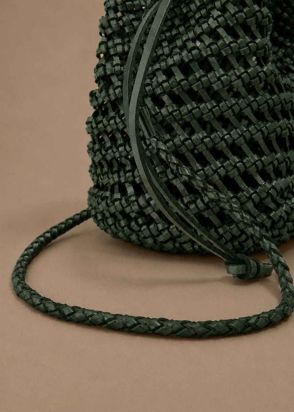 Leather Nest Bucket - Green