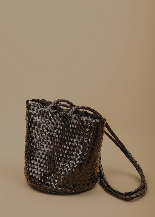 Leather Intrecciato Black