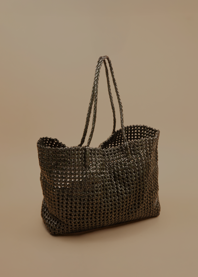 Leather Nest Bag Green