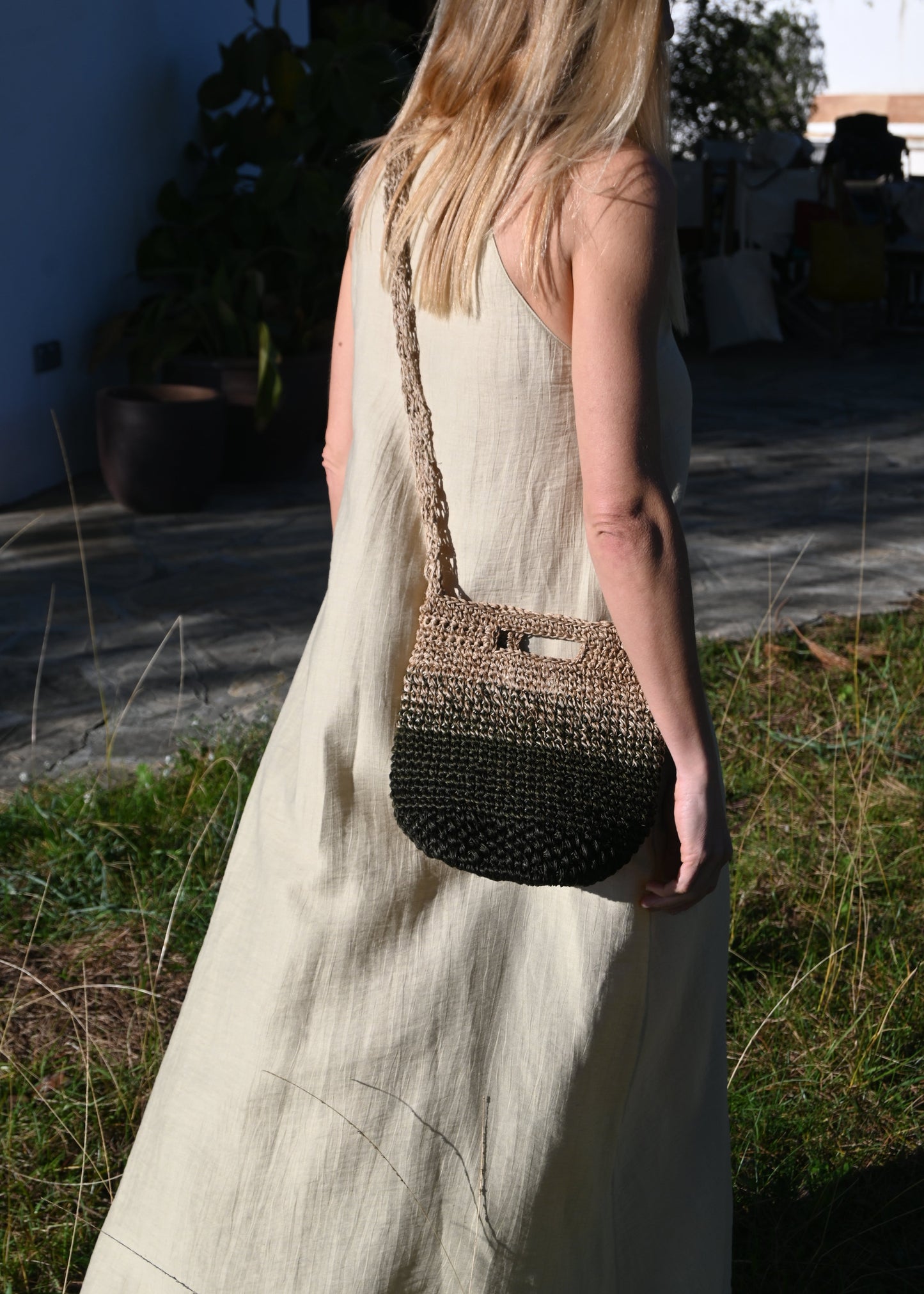 Mini Fique Crossbody Handbag Degradé - Black
