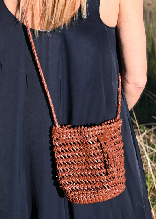 Leather Nest Bucket - Cognyac