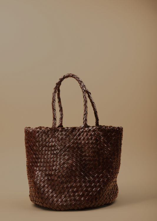 Leather Intrecciato Brown