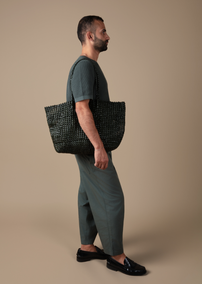 Leather Nest Bag Green