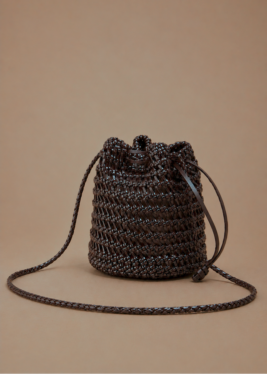 Leather Nest Bucket - Brown