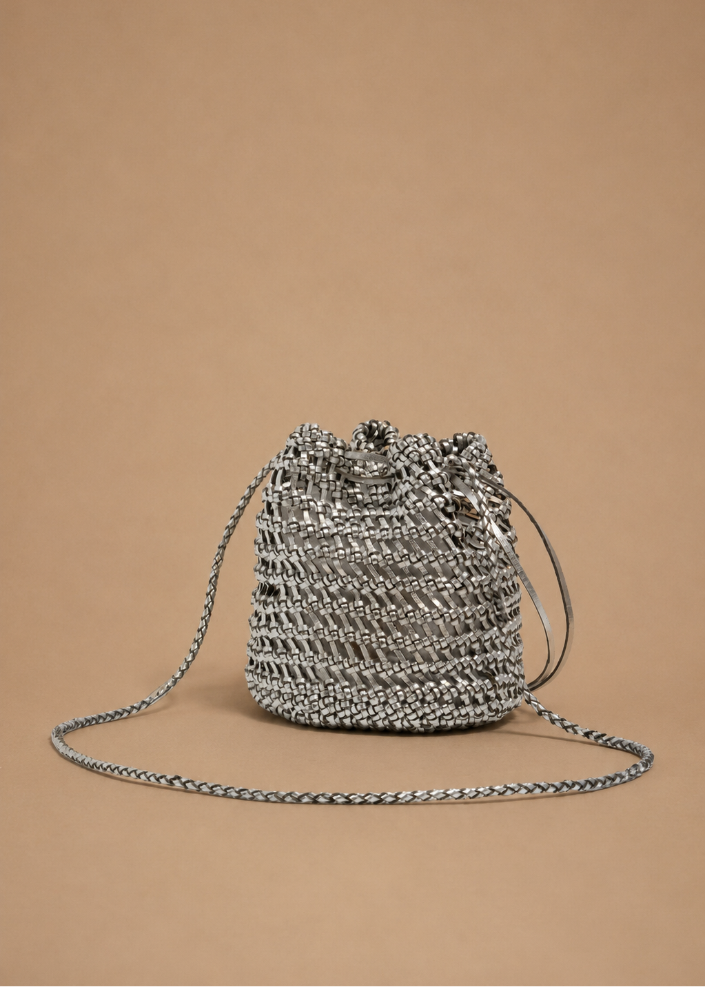 Leather Nest Bucket - Silver