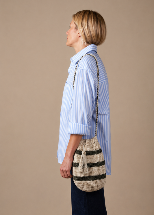 Fique Crossbody Stripes - Kakhi