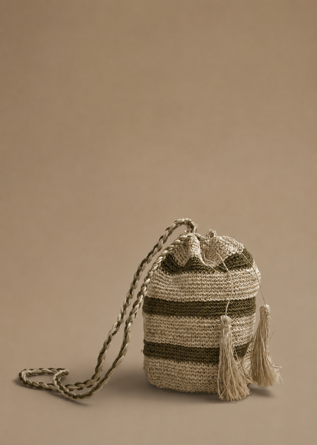 Fique Crossbody Stripes - Kakhi
