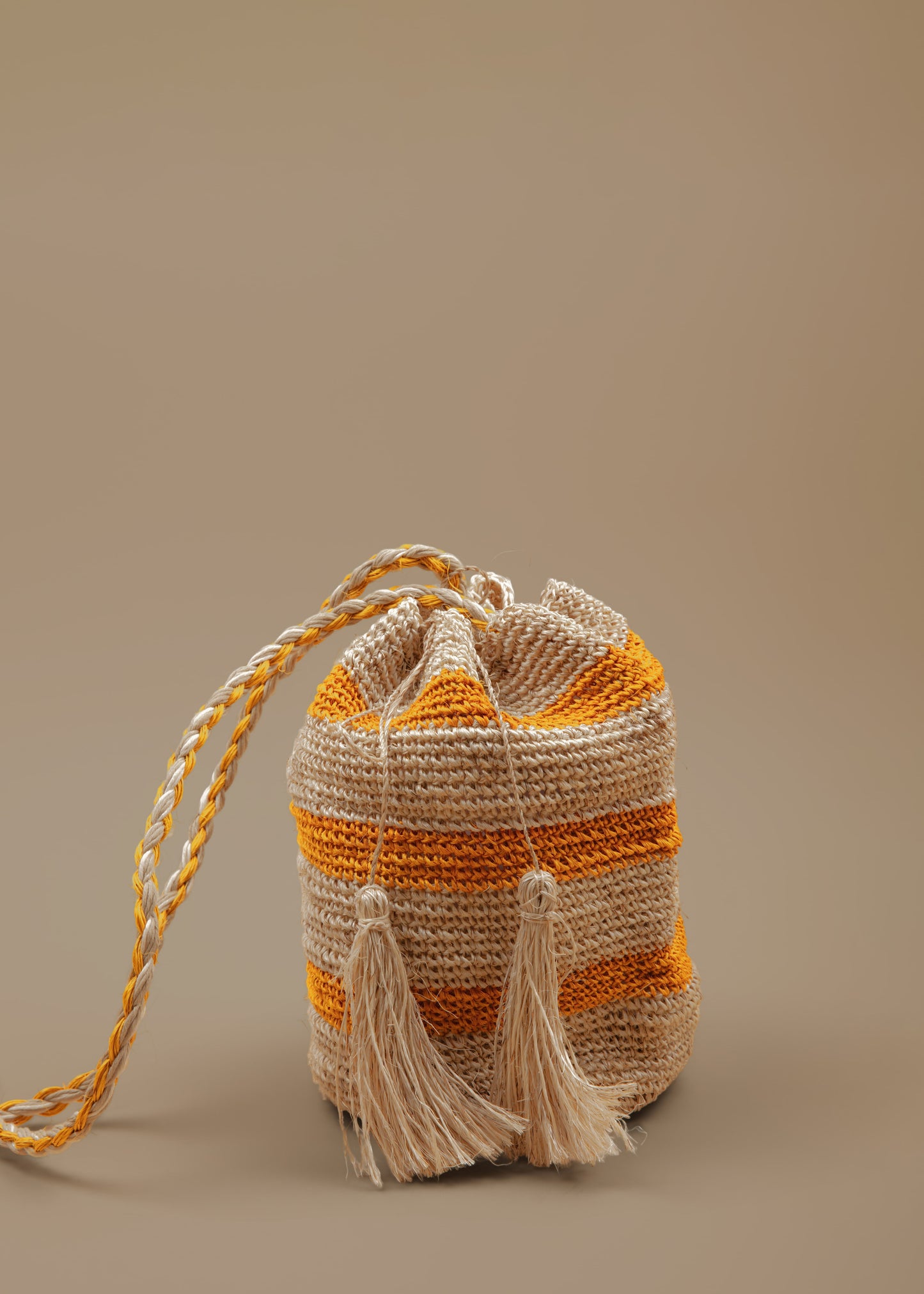 Fique Crossbody Stripes - Mustard