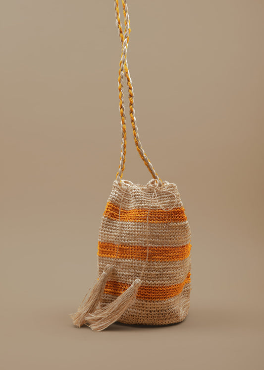 Fique Crossbody Stripes - Mustard